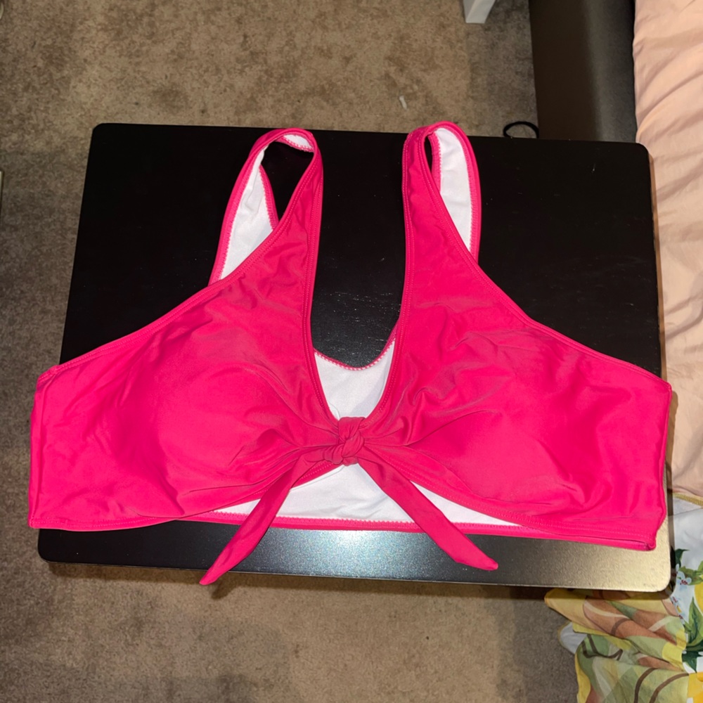 Plus Size Pink and Green Two Piece Swimsuit